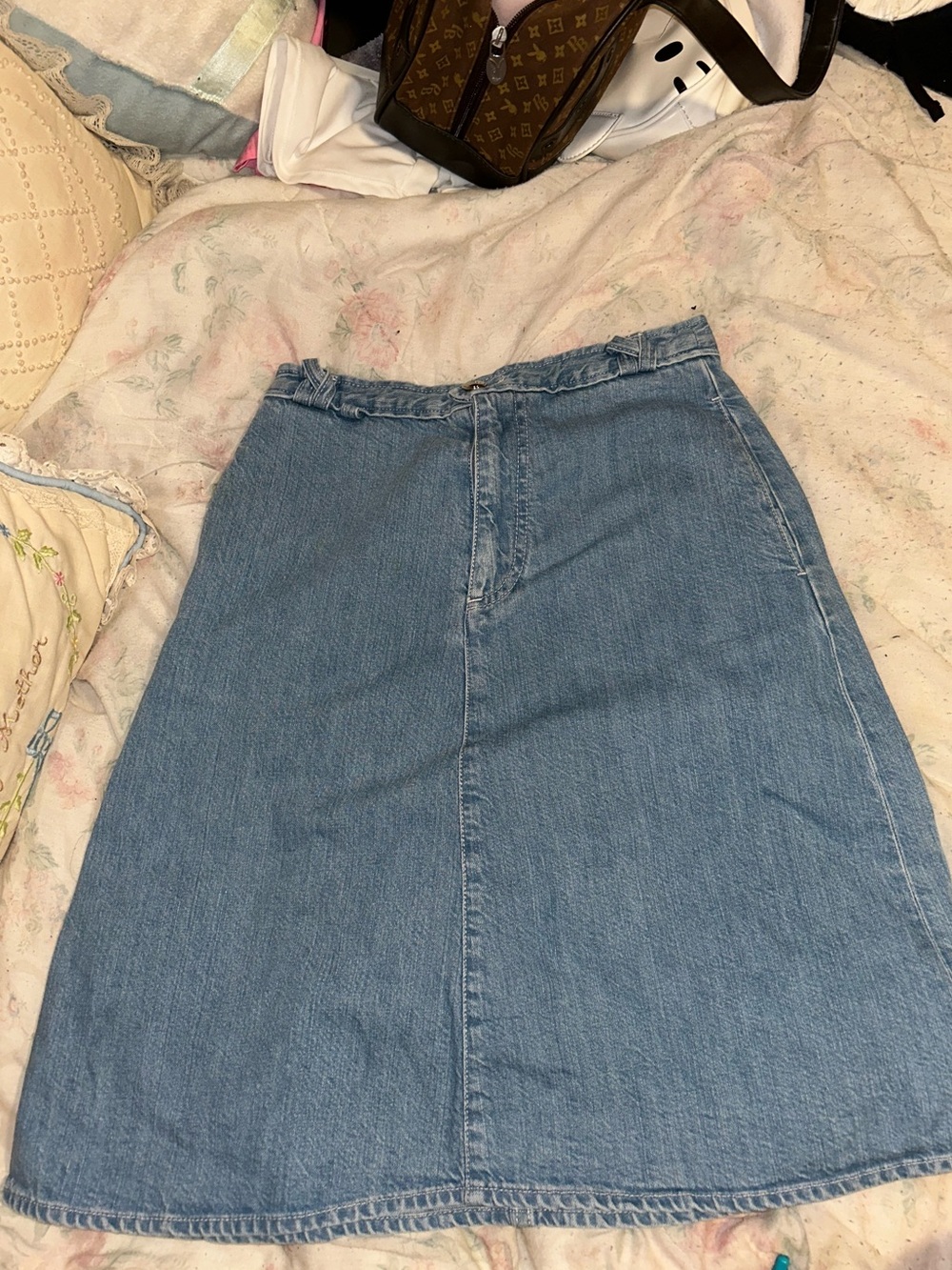 Chloé Light Blue Denim Midi Skirt